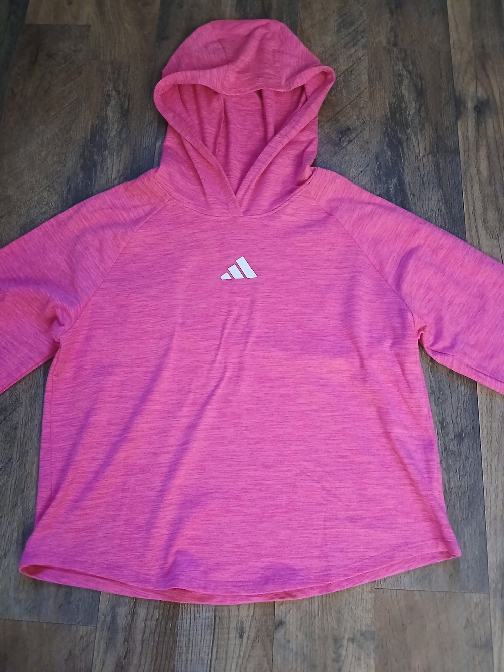 adidas Neon Pink Hooded Girls Athletic Top